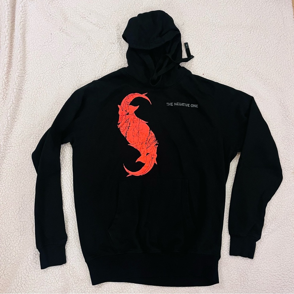 Black and Red Slipknot  Graphic Hoodie Pullover Sweatshirt Size Mens Large